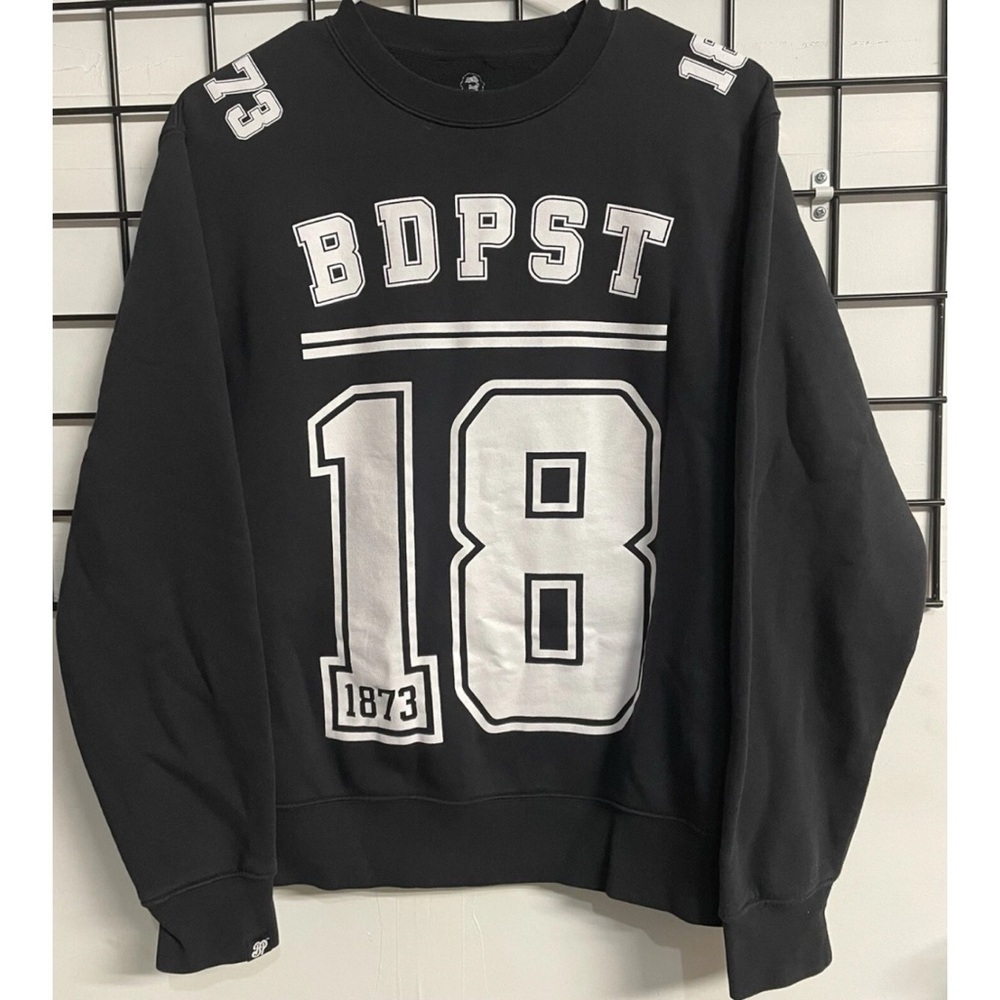 BP Sweatshirt Crewneck Black White Men's Size Small BDPST 1873